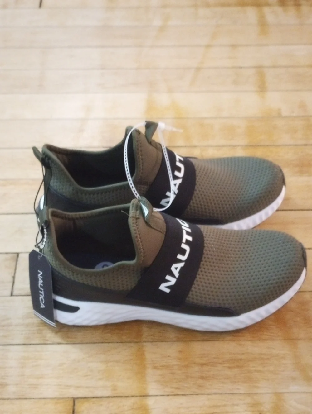 Nautica Grote Olive Green Black Slip-On Sneakers Men Size 8.5